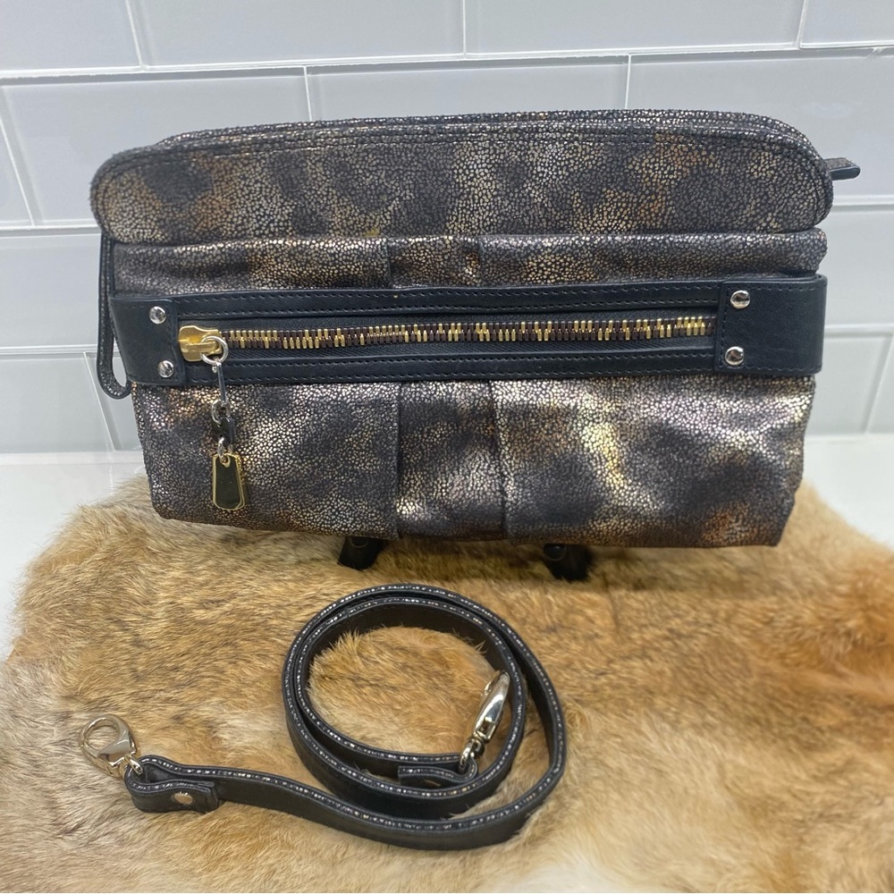 See by Chloé Textured Leather Metallic Clutch Shoulder Envelope Bag - Picture 5 of 15